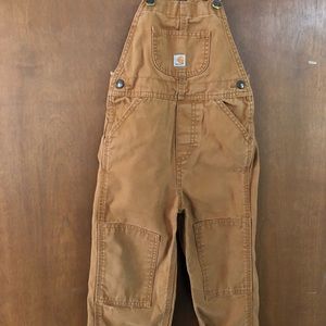 Carhartt bib overalls marked size 3T.